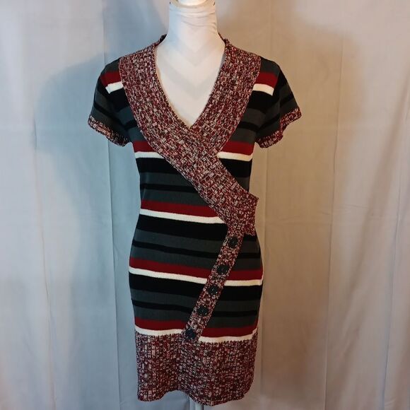 Red Paint Sweater Dress - Picture 1 of 6